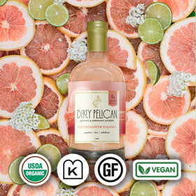 Dirty Pelican elderflower Paloma cocktail setup for easy party drinks