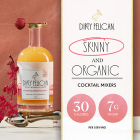 Dirty Pelican Lychee Blossom ingredients closeup with fresh fruit notes