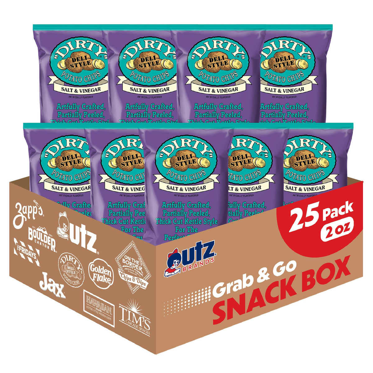 Dirty Potato Chips Salt and Vinegar bag—crunchy tangy on-the-go snack