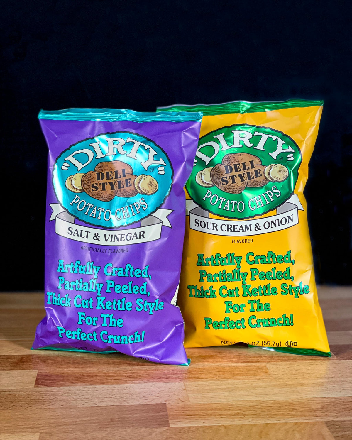 Dirty Potato Chips Salt and Vinegar serving plate—perfect party snack