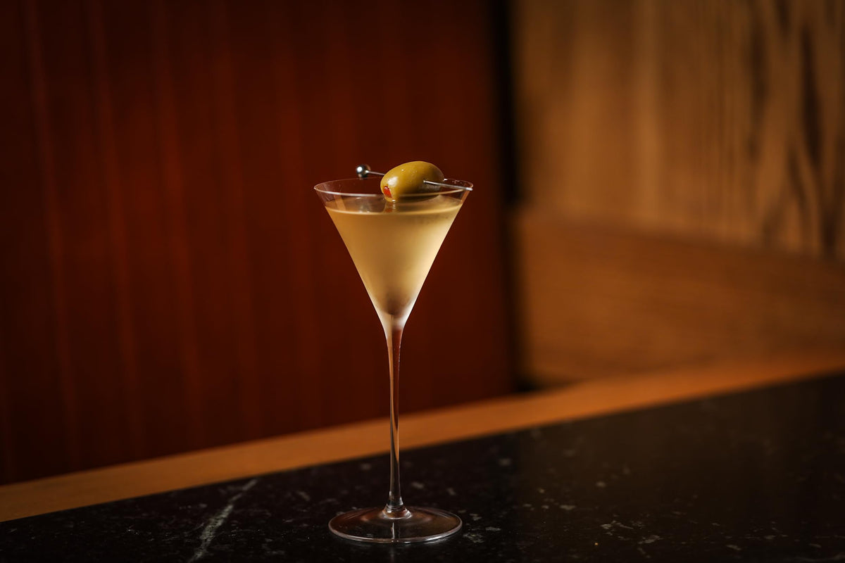 Dirty Sue olive juice used in a classic dirty martini