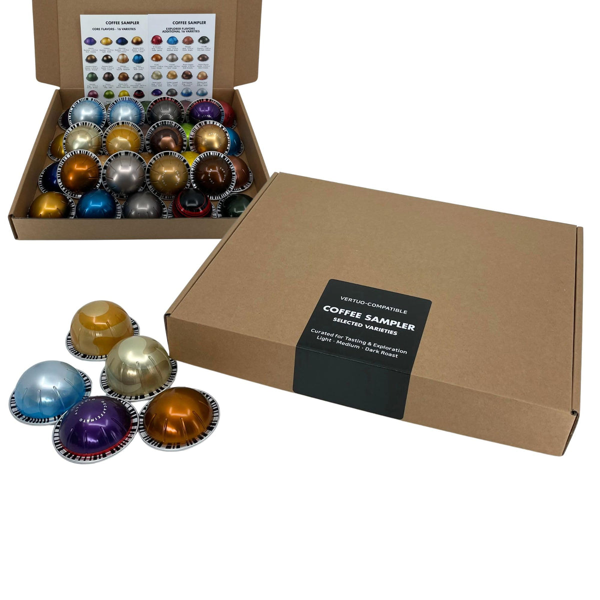 Generic Discovery Coffee Sampler 32-variety pack box for diverse at-home tastings.