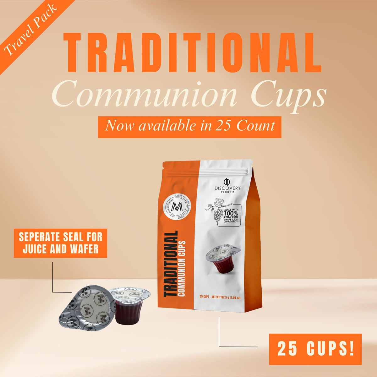 Discovery Products bag of 25 travel cups for small gatherings.