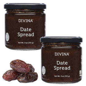 Divina Date Spread jar front showcases rich fruit-forward flavor for boards.