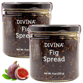 Divina fig spread jar close-up highlighting glossy texture and honeyed notes.