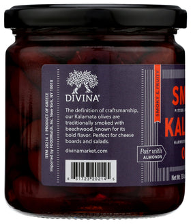 DIVINA smoked Kalamata olives on a grilled chicken salad for depth.