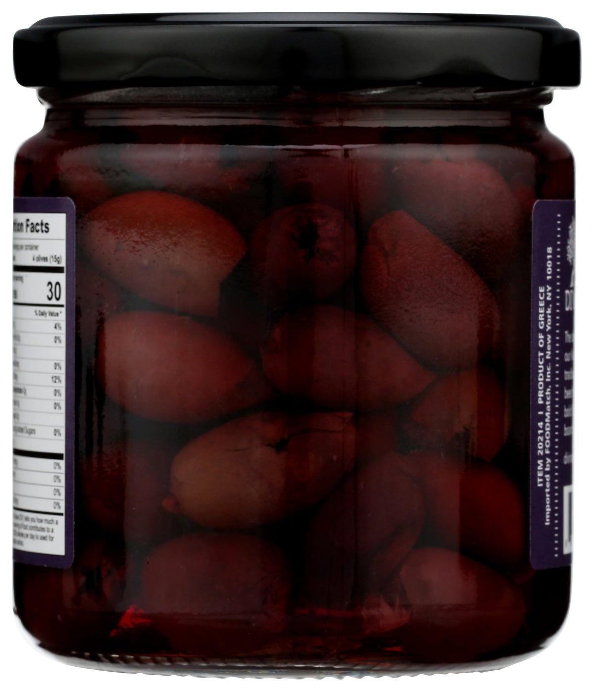 DIVINA smoked Kalamata olives sliced on a board for salads and antipasti.