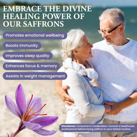 Divine Healing Saffron threads closeup emphasizing crimson strands