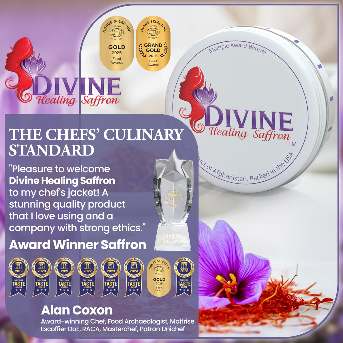 Divine Healing Saffron threads steeped in tea for delicate notes.