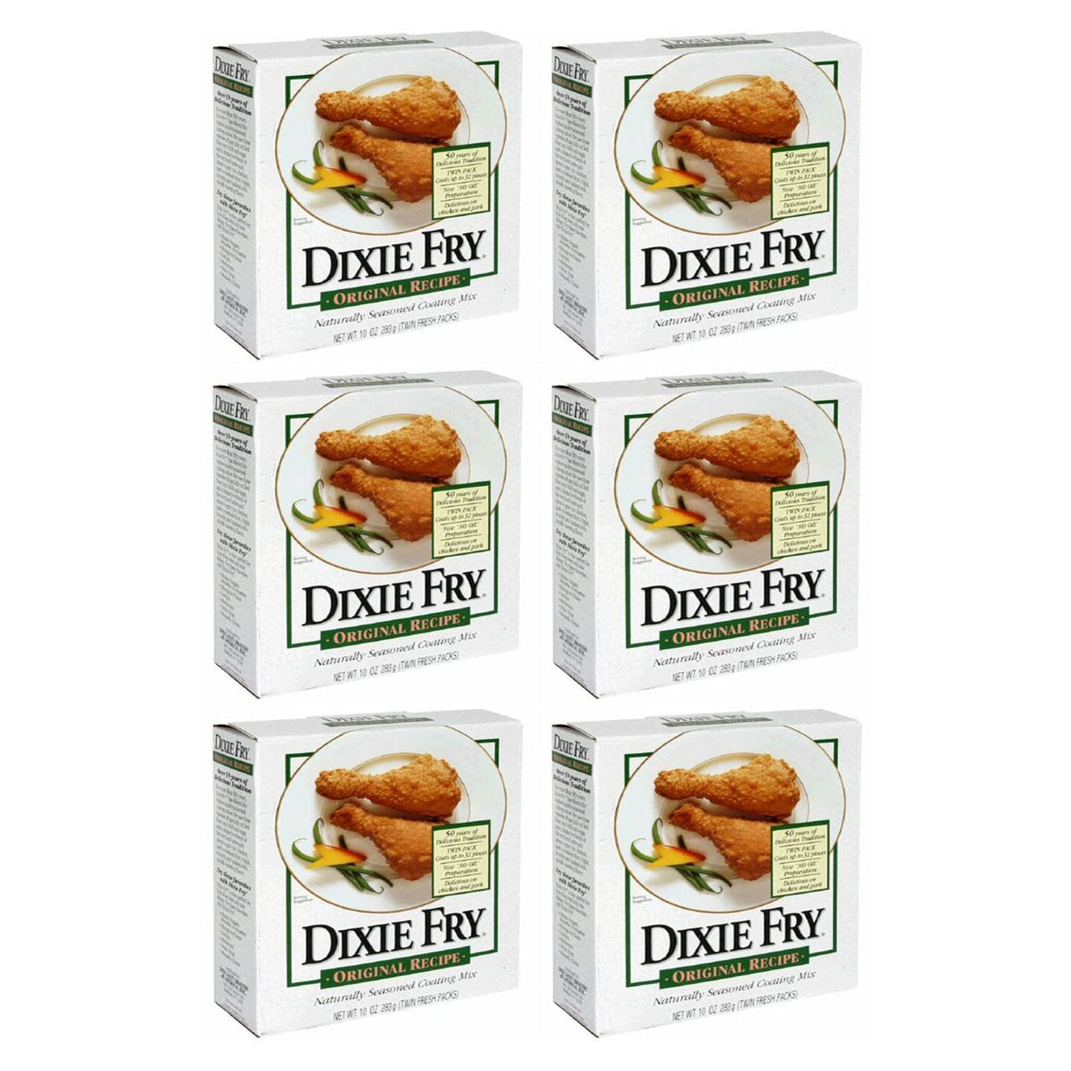 Dixie Fry coating mix pack front, ideal for quick weeknight dinners.