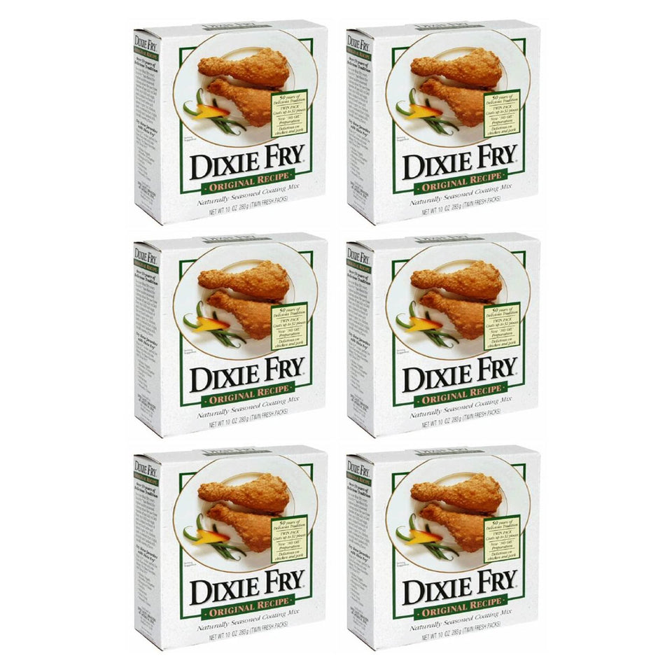 Dixie Fry coating mix pack front, ideal for quick weeknight dinners.