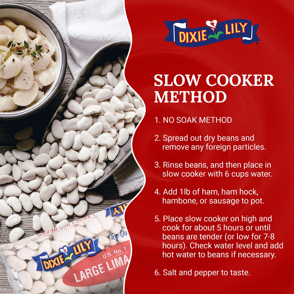Dixie Lily beans simmer to create comforting soups and sides.