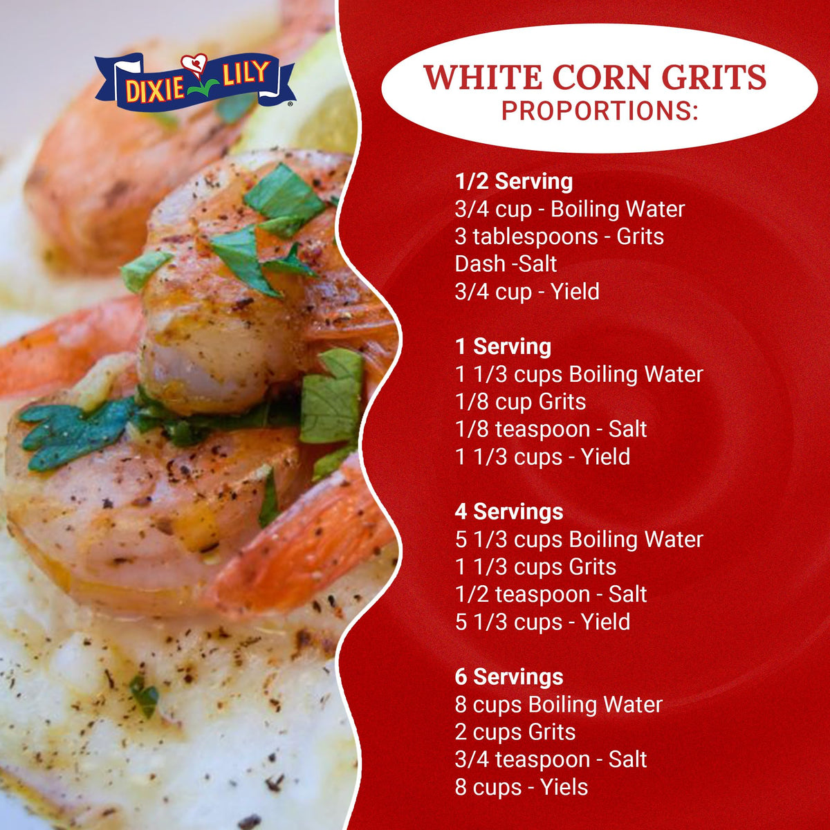 Dixie Lily White Corn Grits cooking on stove in pot