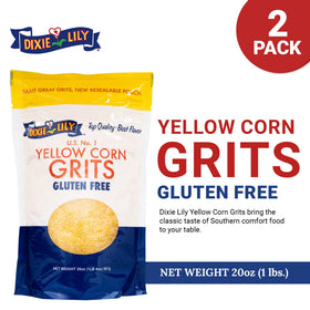 Dixie Lily Yellow Corn Grits steaming bowl conveys creamy texture ideal for sides.