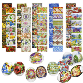 Diximus pack of 10 sleeves with flowers for festive egg decorating