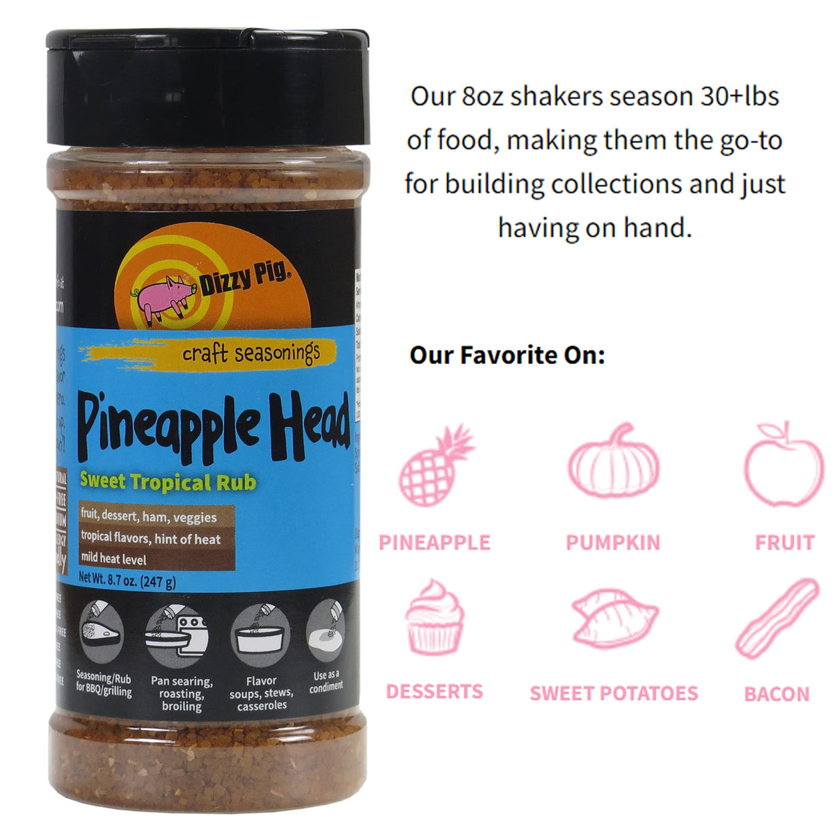 Pineapple Head close-up shows golden tropical spice blend.