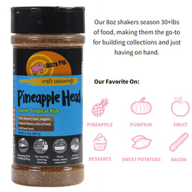 Pineapple Head close-up shows golden tropical spice blend.