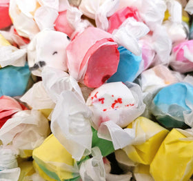 DM Sweets Peppermint taffy close-up—cool finish adds a refreshing twist.