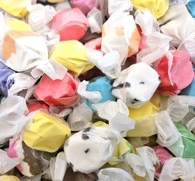 DM Sweets Assorted Salt Water Taffy pack front—great for gift baskets and party bowls.
