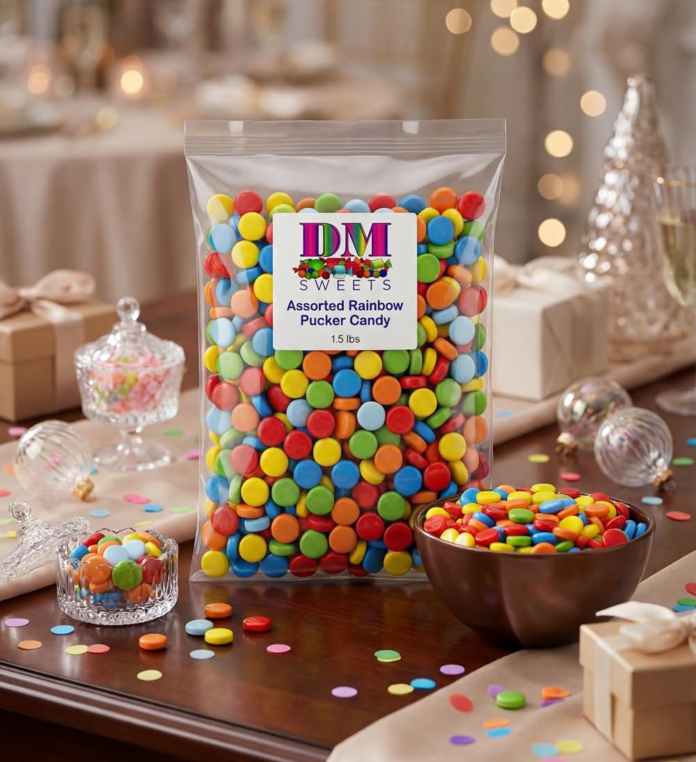 Bright colorful fruity candies from DM Sweets for snacking