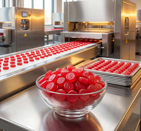 DM Sweets Cherry JuJu coin with dollar-design, great for themed events and novelty displays.