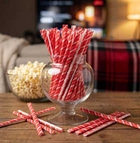 DM Sweets Cherry Sour Powder Straw closeup reveals bright red powder and tangy notes
