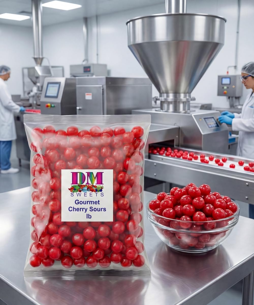 DM Sweets Cherry Sours Balls on a party display ready for guests