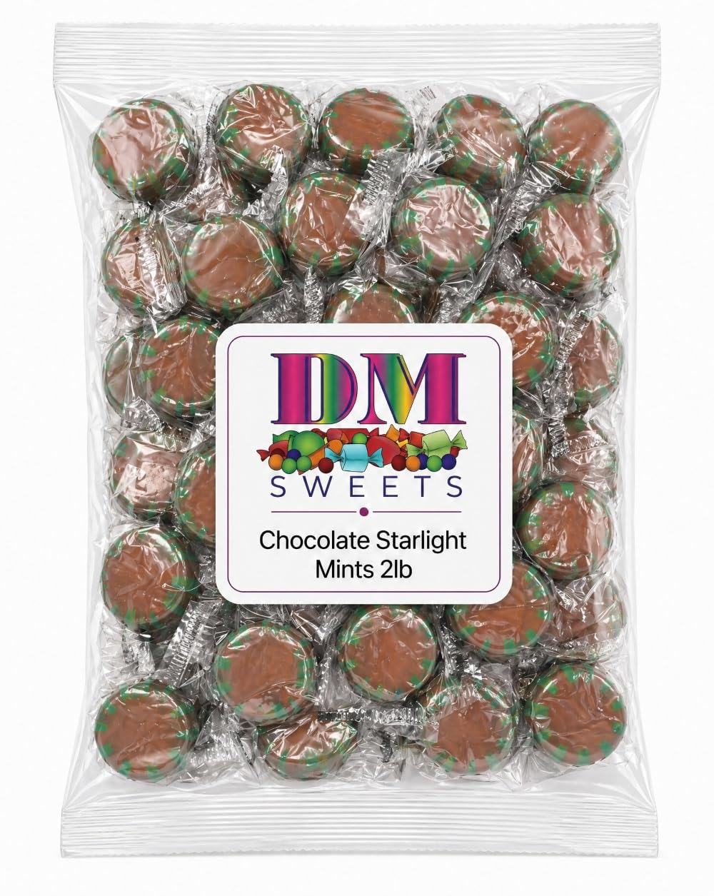DM Sweets Chocolate Starlight Mints bulk bag, ideal for office bowls and events