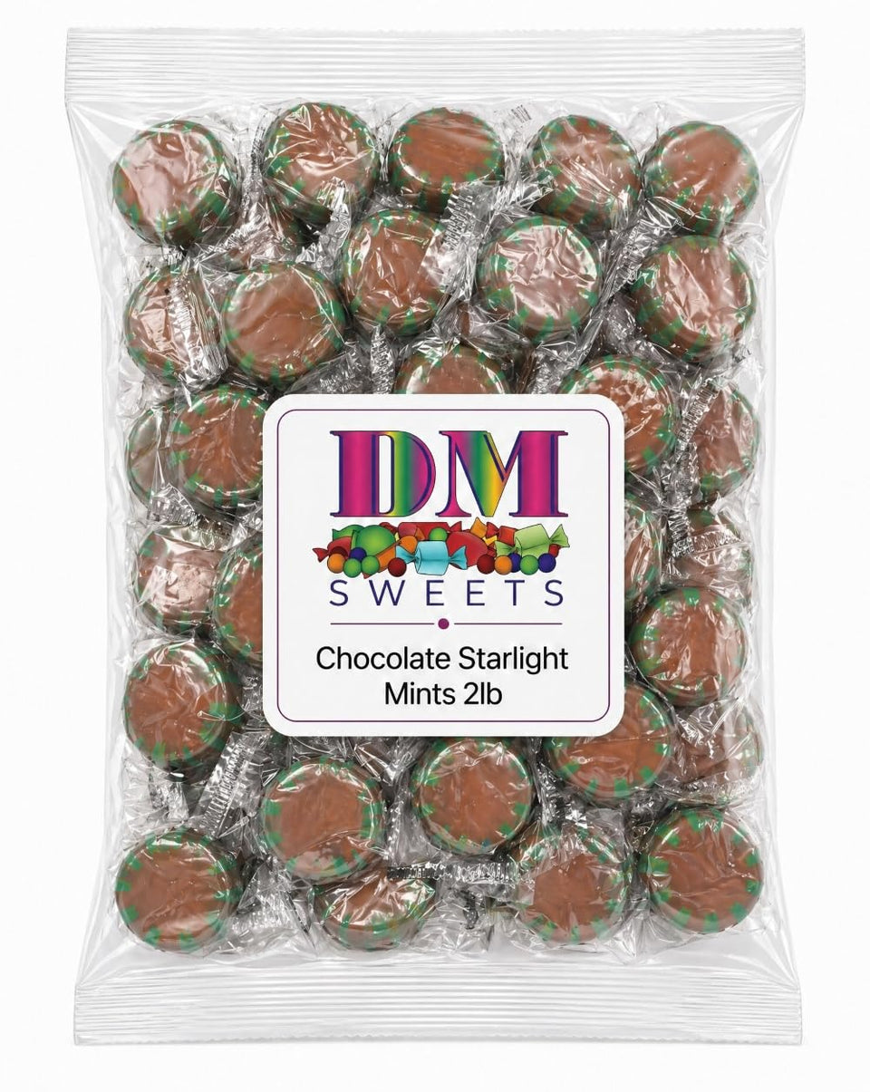 DM Sweets Chocolate Starlight Mints bulk bag, ideal for office bowls and events