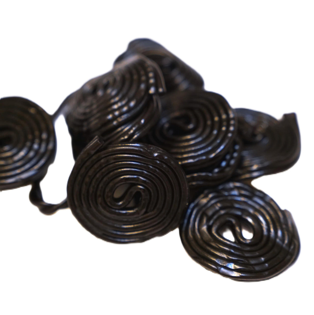 DM Sweets Dessert table with licorice wheels as decoration.