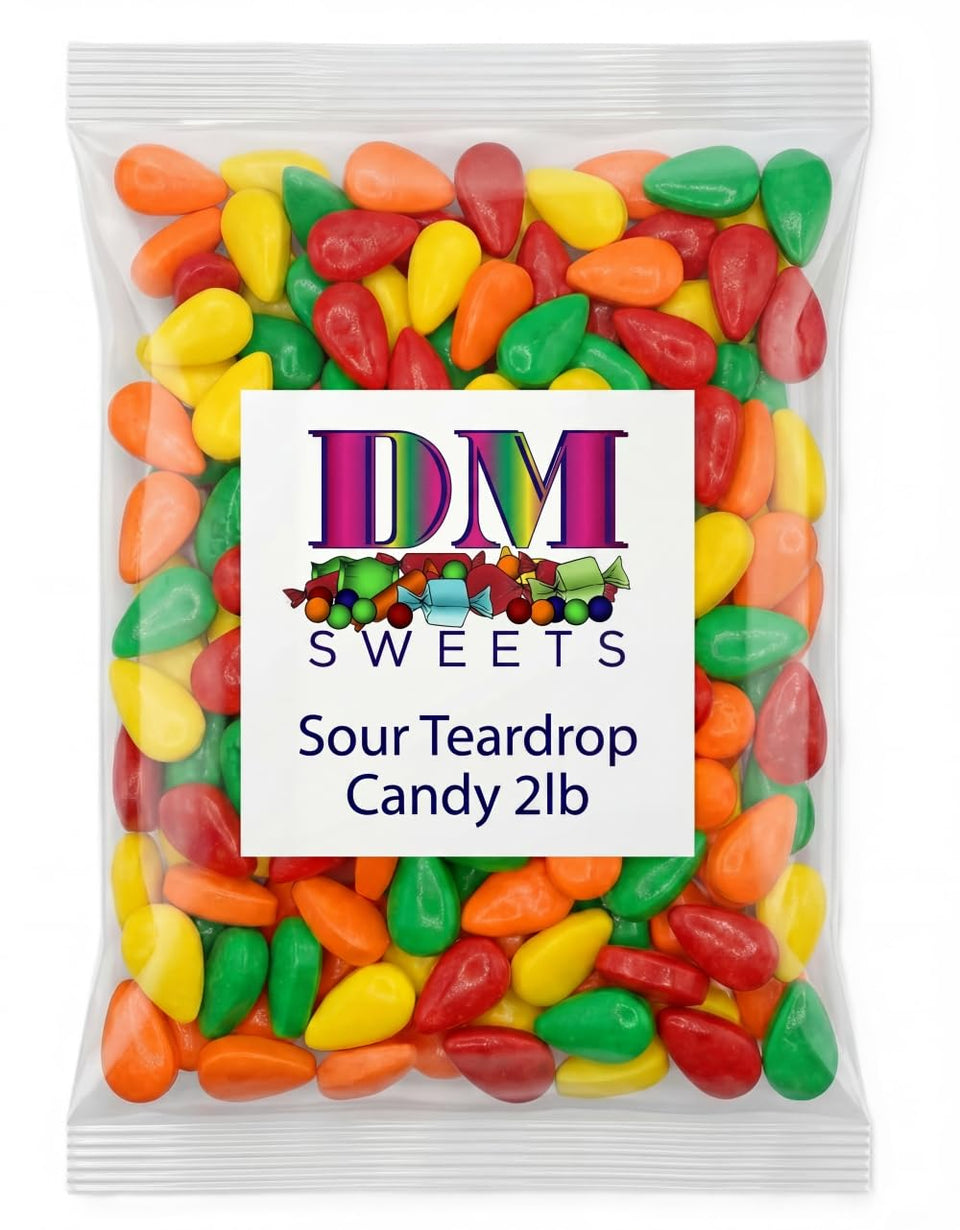 DM Sweets Extra Sour tear-drop cherry candy ready for party buffets.