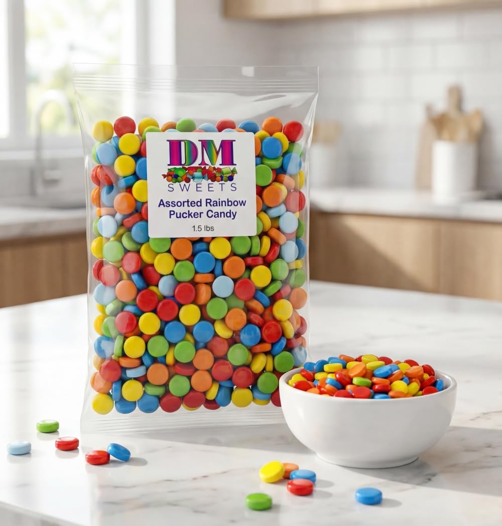 Gift-ready DM Sweets rainbow candy display for baskets and events