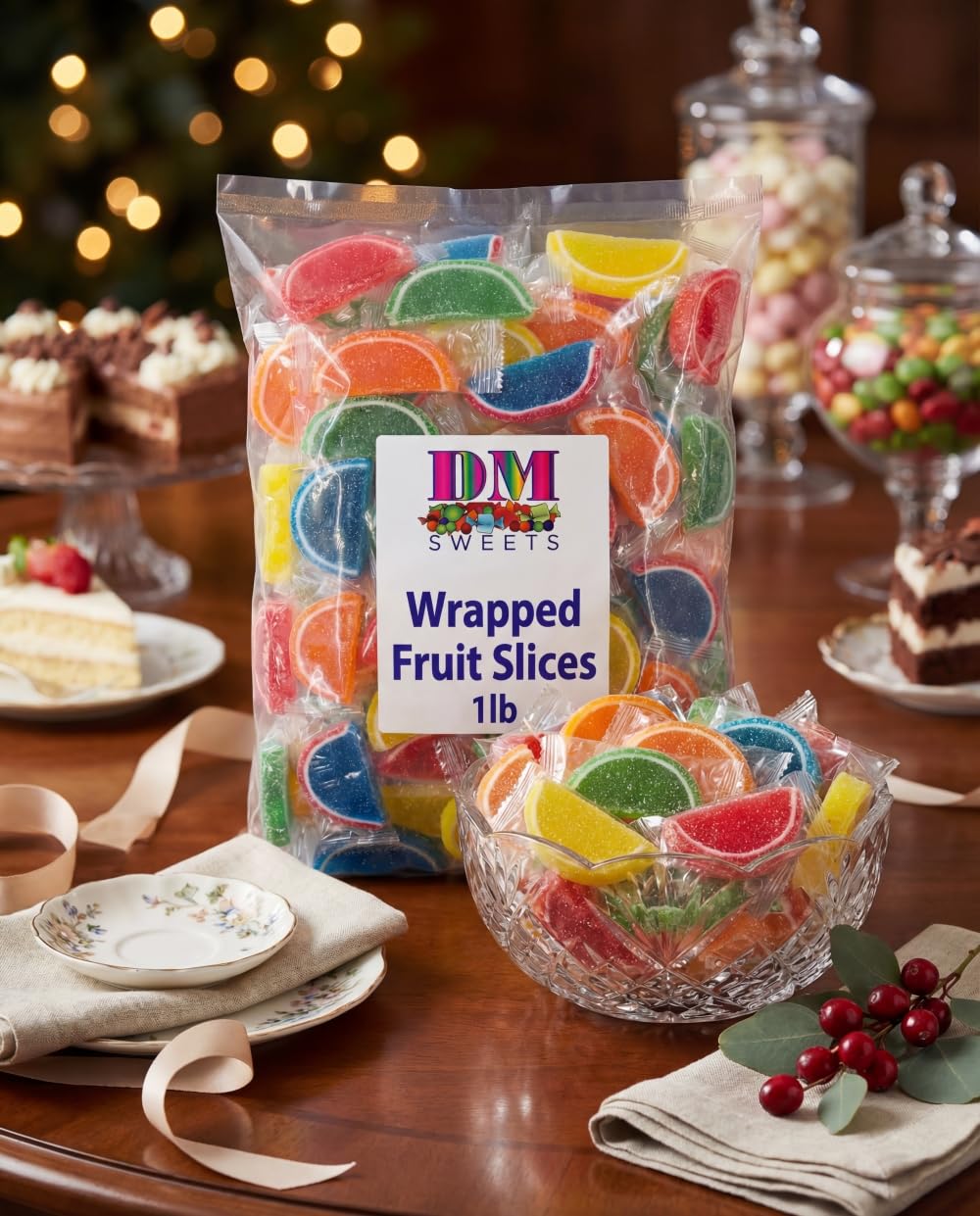 DM Sweets jelly slices watermelon, refreshing bite ideal for gatherings.