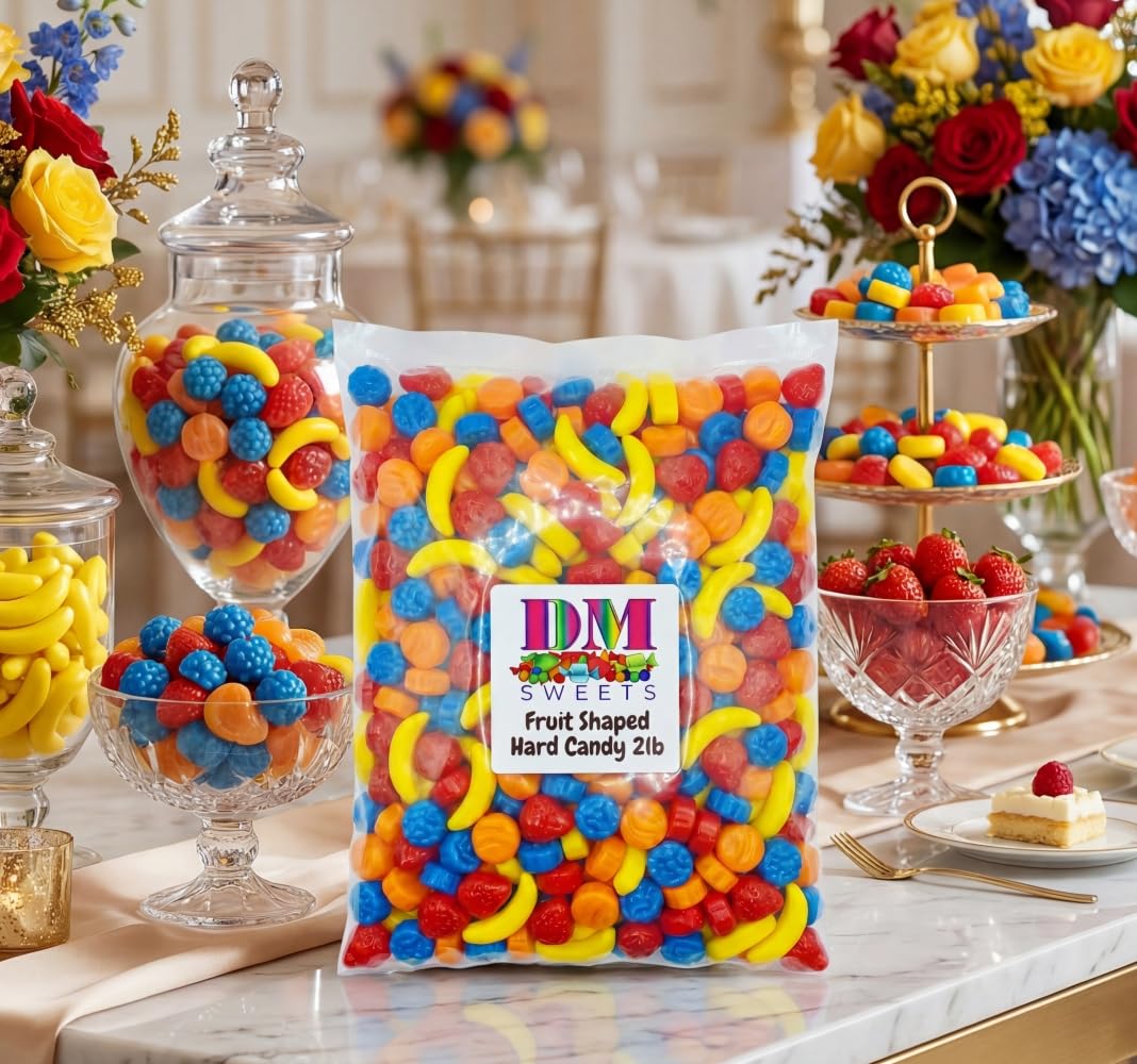 DM Sweets assorted fruit candies, colorful bowl filler and baking decor