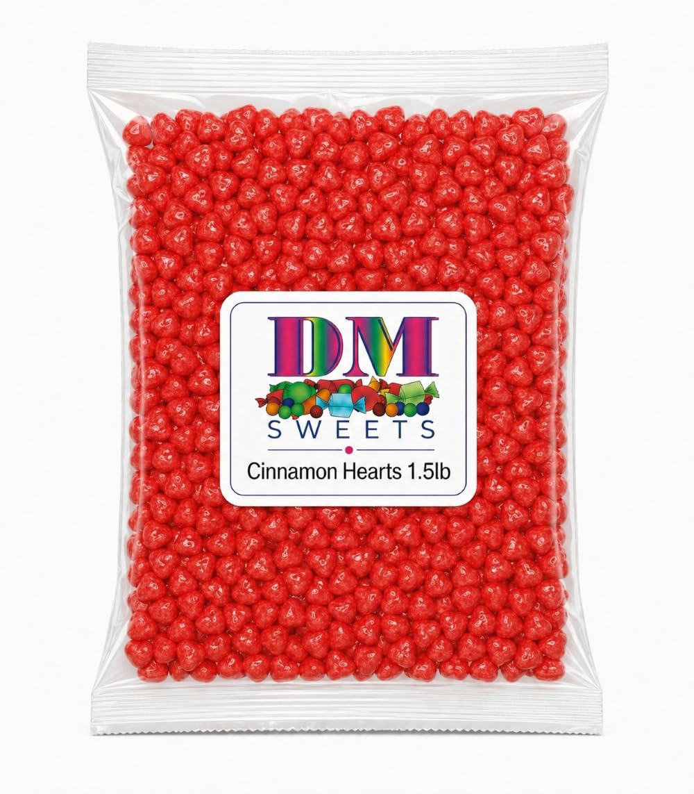 DM Sweets Red Hot Cinnamon Heart glossy shell close-up for bold flavor.
