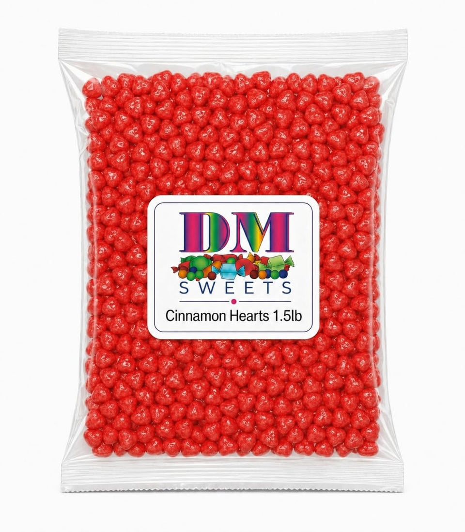 DM Sweets Red Hot Cinnamon Heart glossy shell close-up for bold flavor.