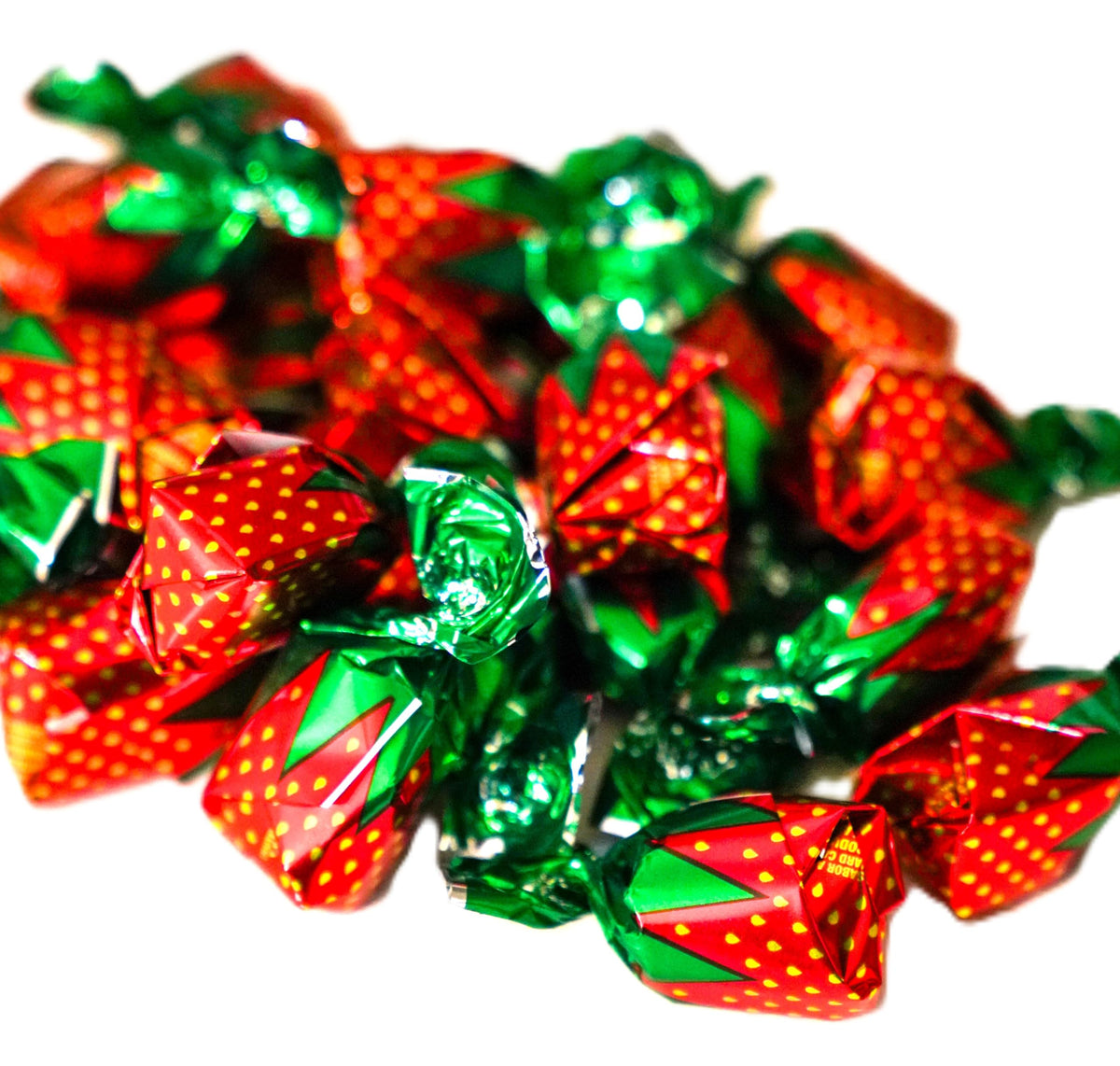 DM Sweets Strawberry Bon Bons with chewy center perfect for gift baskets and concessions.