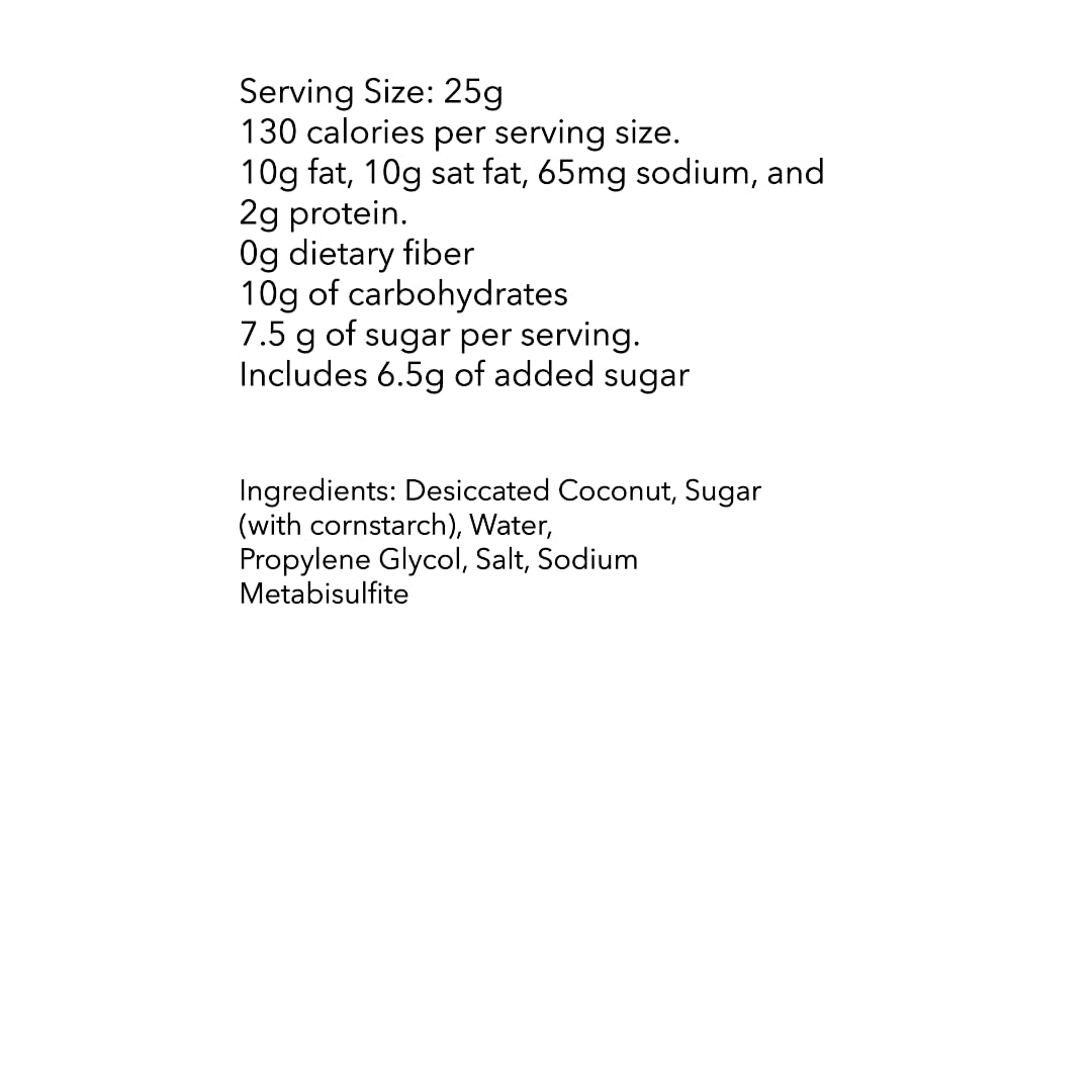 Resealable bag of DM Sweets coconut flakes keeps freshness intact.