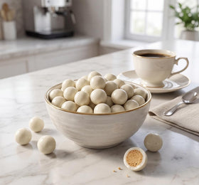 Thick creamy yogurt coating envelops a crunchy malt center