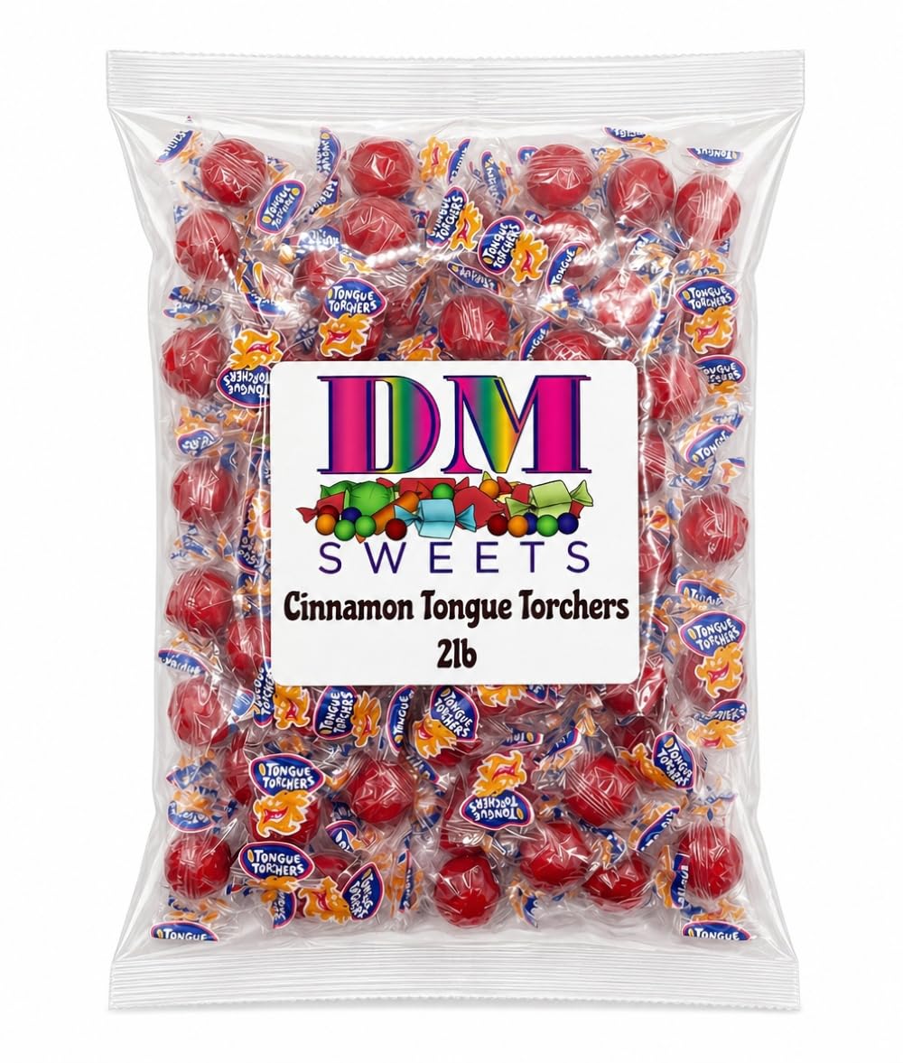 DM Sweets Tongue Torchers cinnamon candy bag with bold red color for party bowls.