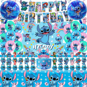 DMORED Stitch banner for a vibrant birthday party backdrop and photo moments.