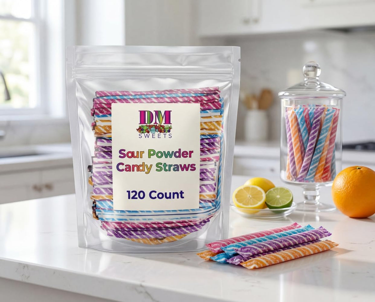 DM Sweets candy buffet setup with colorful flavors for celebrations.