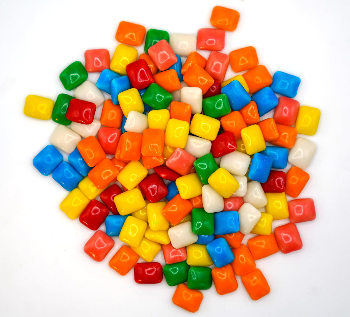 DM Sweets Chiclets Mini Rainbow Colors — vibrant color variety for candy dishes.