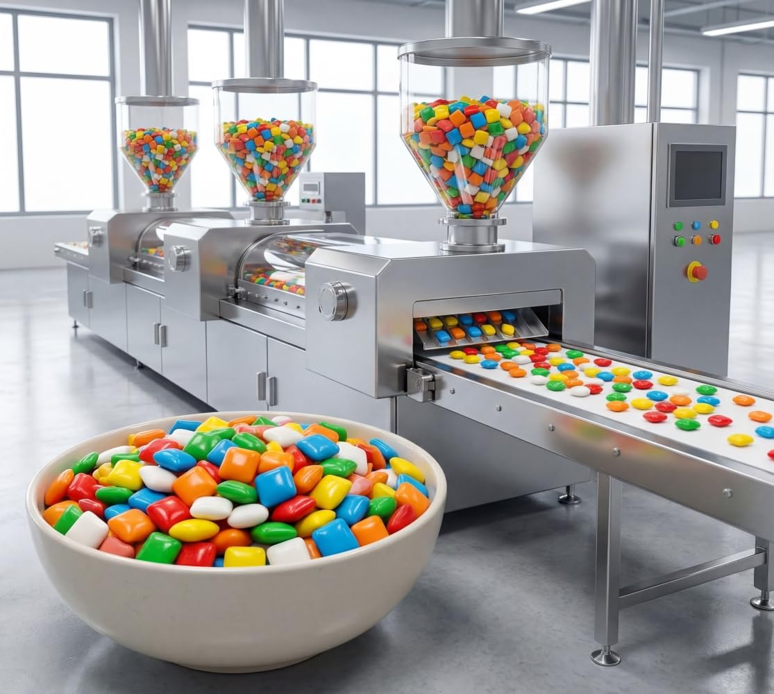 DM Sweets Chiclets Mini Color Splash — bright shells and gum for vending displays.