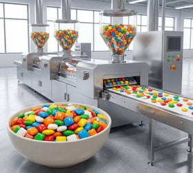 DM Sweets Chiclets Mini Color Splash — bright shells and gum for vending displays.