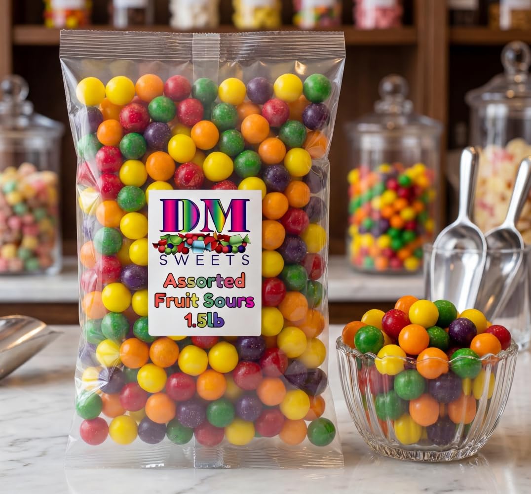 DM Sweets Apple Sours close-up highlighting chewy texture.