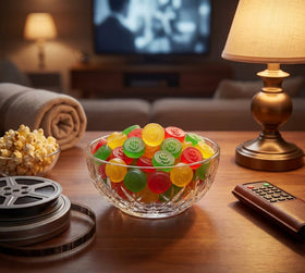DM Sweets JuJu coins featuring four fruity flavors for a nostalgic tasting