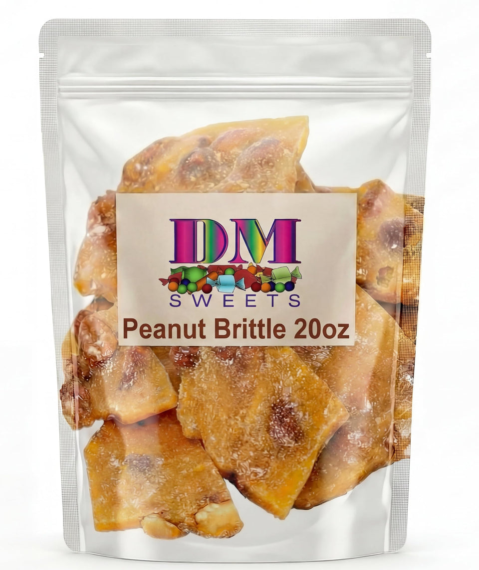 DM Sweets Peanut Brittle bag front view, ideal gift