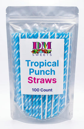 DM Sweets tropical punch sour straw bulk pack shown for celebrations