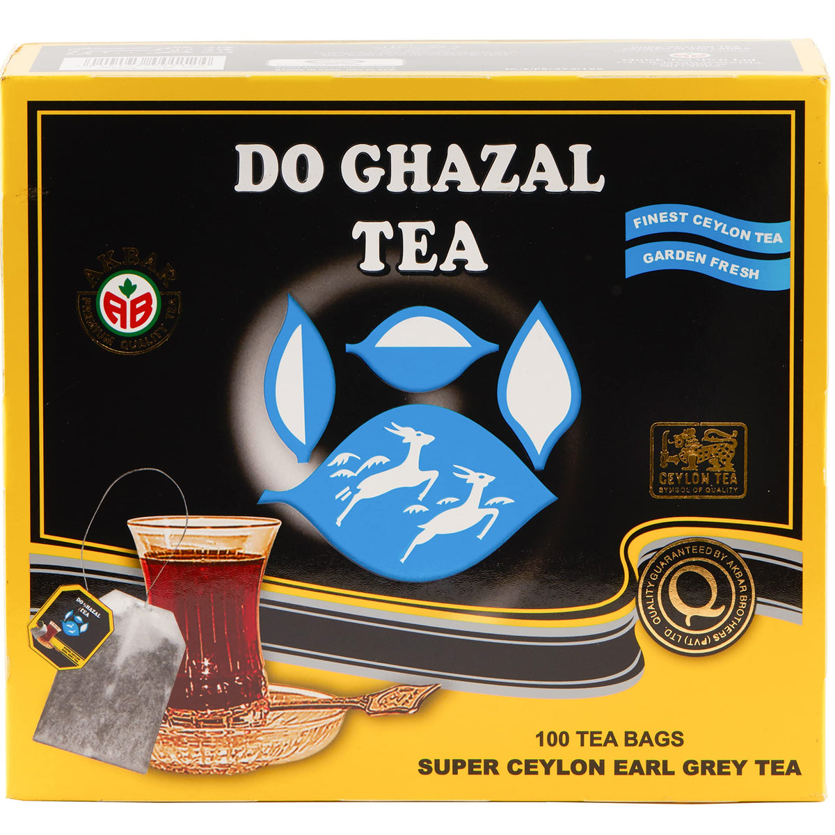 Do Ghazal Earl Grey tea bags packaging showcases authentic Ceylon flavor and bergamot aroma for daily rituals.